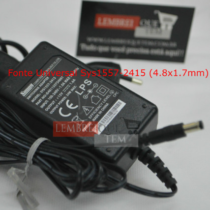Fonte  Plug(4.8×1.7mm)    15V 1.6A
