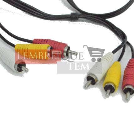 Cabo Áudio e Video  3RCA x 3RCA    1.80metros