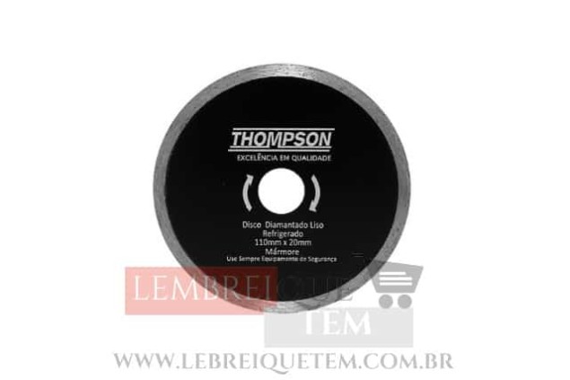 Disco Diamantado Liso Refrigerado  110mmx 20mm Thompson