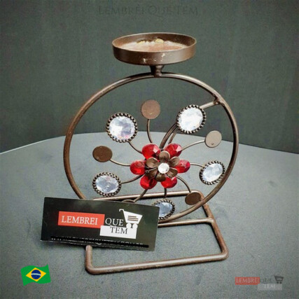 Castiçal flor – candelabro  metal porta vela
