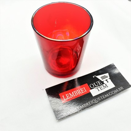 Castiçal copo vermelho – vidro