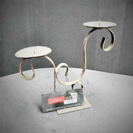 Castiçal retro 2 chamas – candelabro  metal