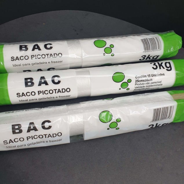 Saco Picotado  3 kg  Ideal para geladeira e freezer