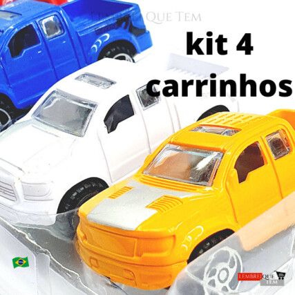 kit 4 carros a friccao- caminhonete – carrinhos carro car