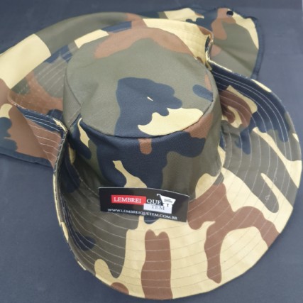 Chapéu Camuflado Militar Com Proteção De Pescoço E Nuca