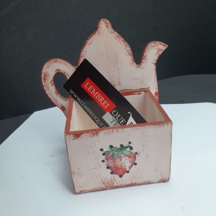 Caixa Porta Chá Sachês Mdf  pequeno ( chaleira )
