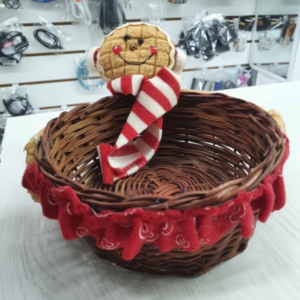 cesta decorada inverno com urso ( boneco )