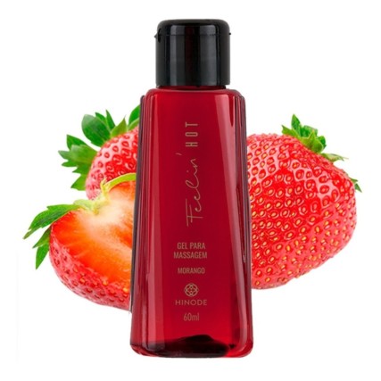 GEL PARA MASSAGEM FEELIN’ HOT MORANGO 60ML [HINODE]