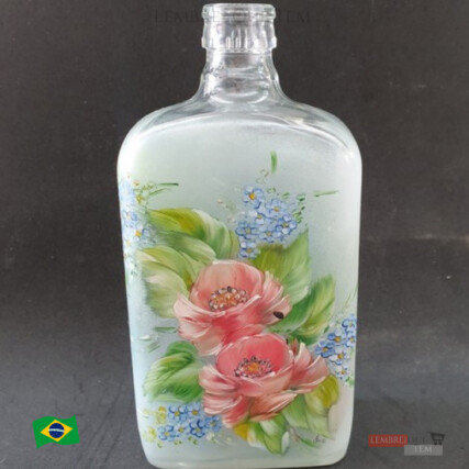 vaso garrafa rosas artesanato