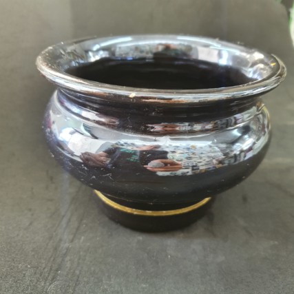 vaso para decoração  metalizado ( largo )