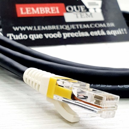 Cabo de  Rede 1.80 m  Anatel Preto  ( RJ45 Branco )