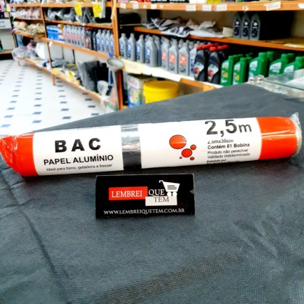 papel Alumínio 2,5 M-  BAC  – Folhas de Alumínio
