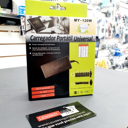 Fonte Carregador Portátil Universal My -120w Notebook 12-24v