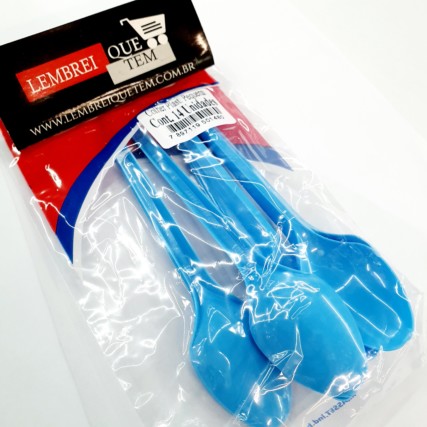 colher plastica  pequena – azul