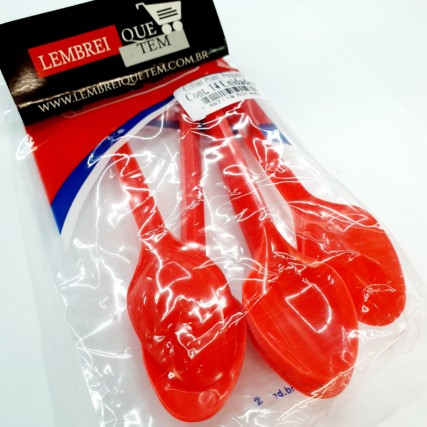 colher plastica  pequena – vermelho