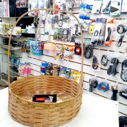 Cesta de Bambu Redonda 25 CM P/ dias mães, namorado