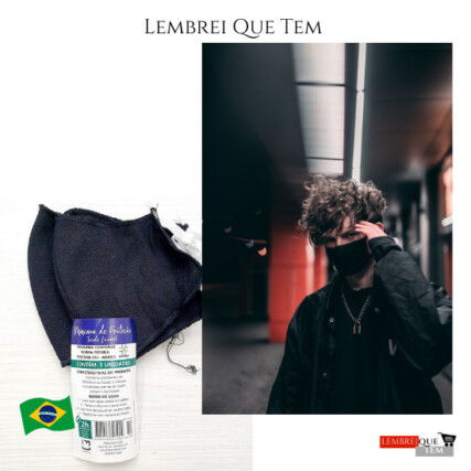 kit c/ 3uni máscara de proteção tecido lavável