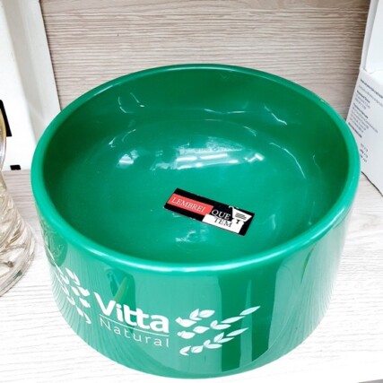 Comedouro vitta natural racas medias   – VERDE – pote p/ racao ou agua