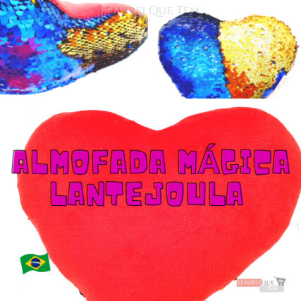 Almofada Mágica Lantejoula  almofada de coração – urso de pelúcia coracao dias dos namorados, mae