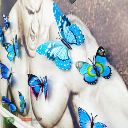 Borboletas Decorativas Artificial 3d Kit 12 Peças – imã e dupla face