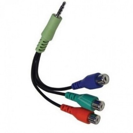 Cabo P2 4C x 3 RCA Femêa / Azul, Vermelho, Verde