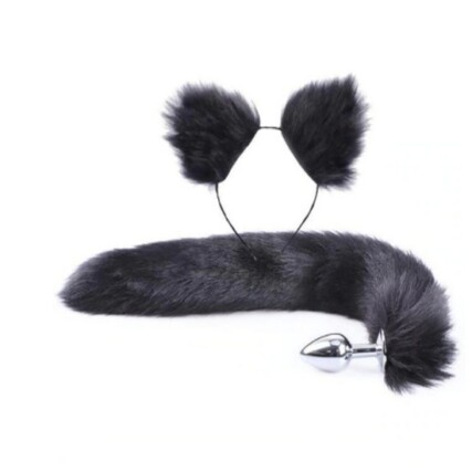 kit Sexy raposa metal butt plug cauda conjunto anal – massageador de próstata