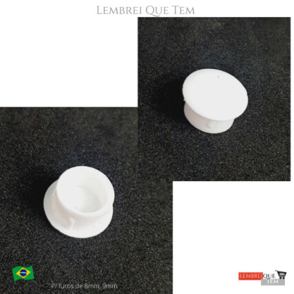 Tapa Furo Plástico Branco De 8mm Para Móveis – 80 Peças