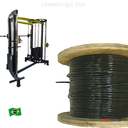 Cabo De Aço 1/8 Revestido Em Pvc Preto –  cabo de aco