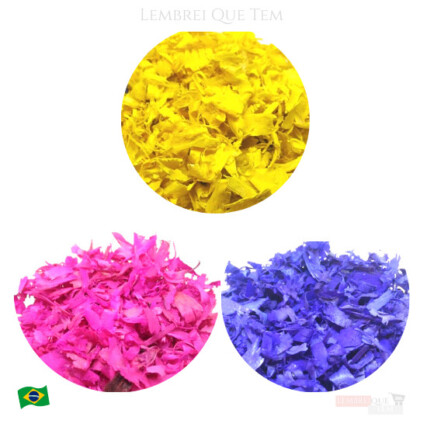 Serragem colorida decoração enfeite cesta 70g – Rosa / Pink, Amarela ou lilas