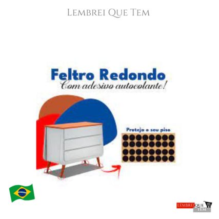 Feltro Protetor Para Moveis Com Acabamento Redondo C/ 32 Und