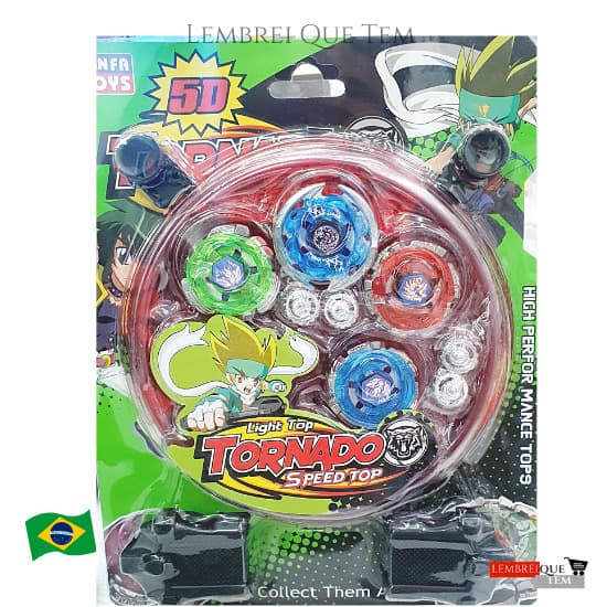 Kit 4 Beyblade Metal 5d + 2 Lançador + 1 Arena Brinquedo