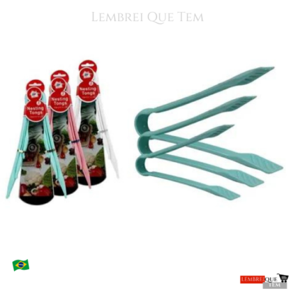 Pegador De Salada De Plastico Colors Kit Com 3 Pecas