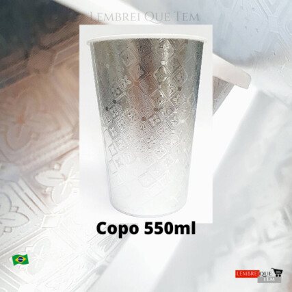 copo 550 ml inox prata – ótimo para festas