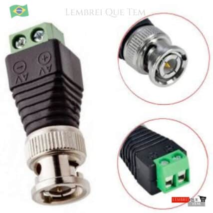 Conector Bnc Com Borne (macho) Para Cftv – sistema de seguranca