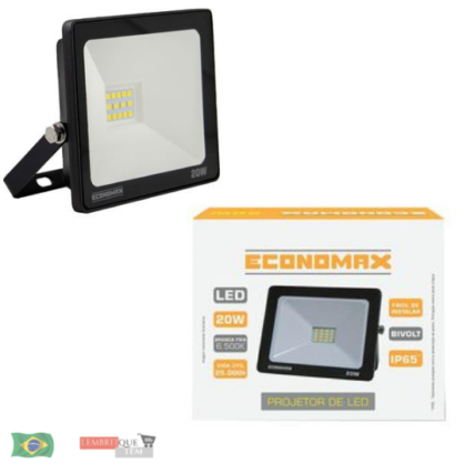 Refletor Led 20W economax Branca fria  bivolt
