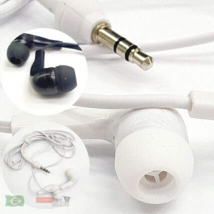 fone de ouvido  – universal simples- 130 cm branco ou preto