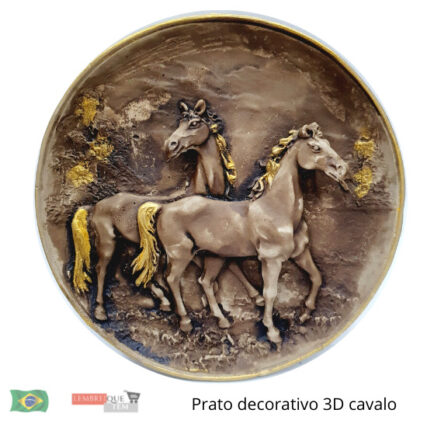 Prato decorativo 3D cavalo 19cm – country