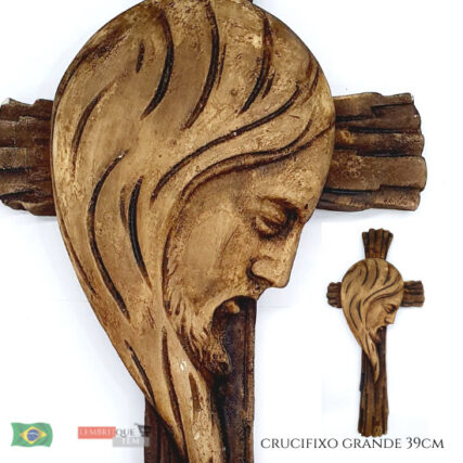 crucifixo de parede grande 39cm – imagem religiosa cruz