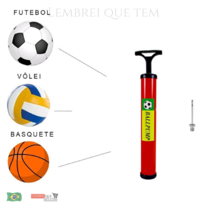 Bomba De Ar Para Encher Bola Futebol Volei Basquete c/ bico