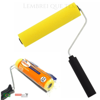 Rolo de espuma 15 cm  Para pinturas em paredes e pisos Rolinho Tinta Látex ou Acrílica