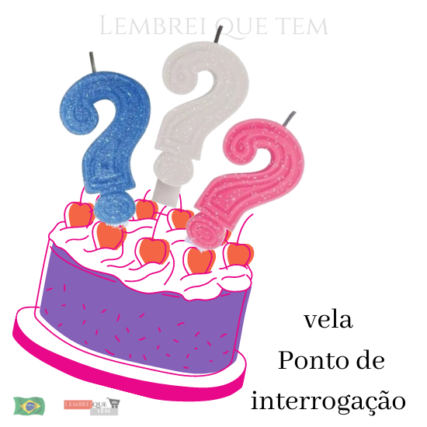 vela ponto de interrogação rosa branco
