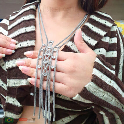 colar grande fashion bijuteria corrente