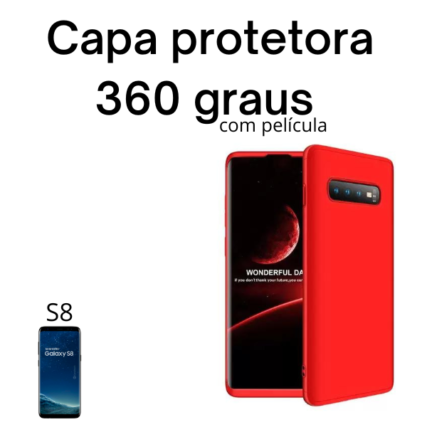 capa 360 Graus À Prova de Choque Para Samsung Galaxy S8