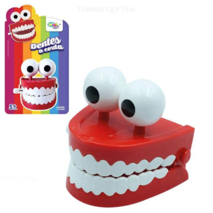 Brinquedo Boca Dentes Dentadura A Corda boca maluca