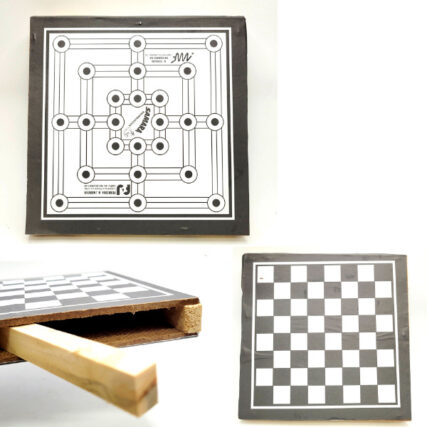 Jogo De Dama E Trilha 18X18 Cm Com Gaveta