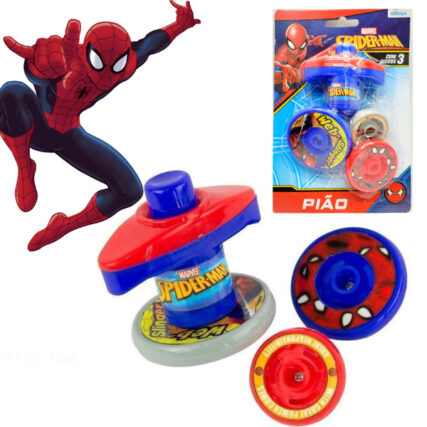 Pião homem aranha aperta para lançar spider man