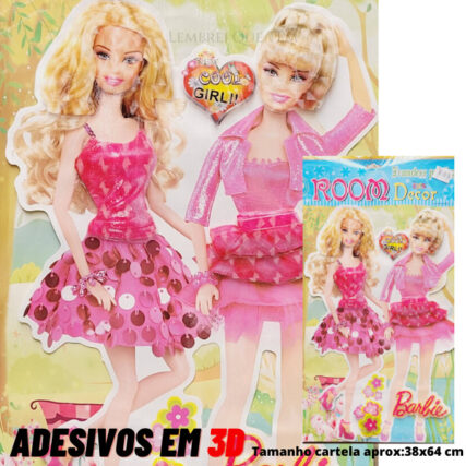 Adesivo de Parede Personalizada Barbie 3D