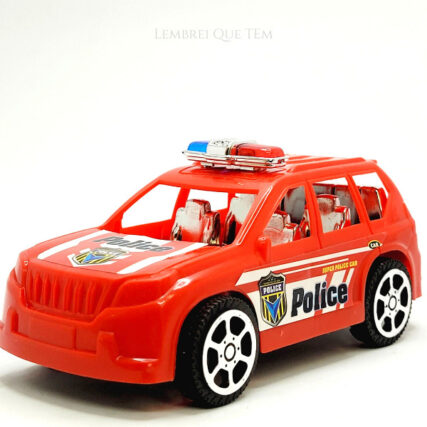 Carro Policial Fricção – com detalhe no interior Carrinho