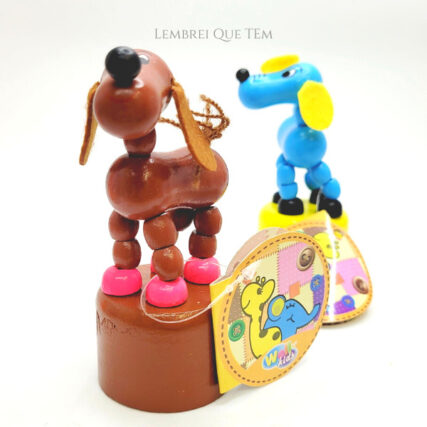Enfeite Cachorrinho Maluco Articulada Brinquedo De Madeira retrô