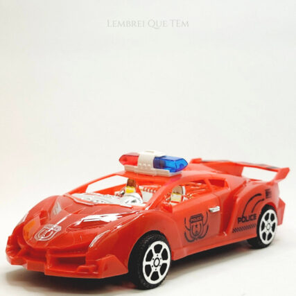 Carrinho de Brinquedo Lamborghini Policia Fricção – Possantes esportivos 18cm com detalhe no interior